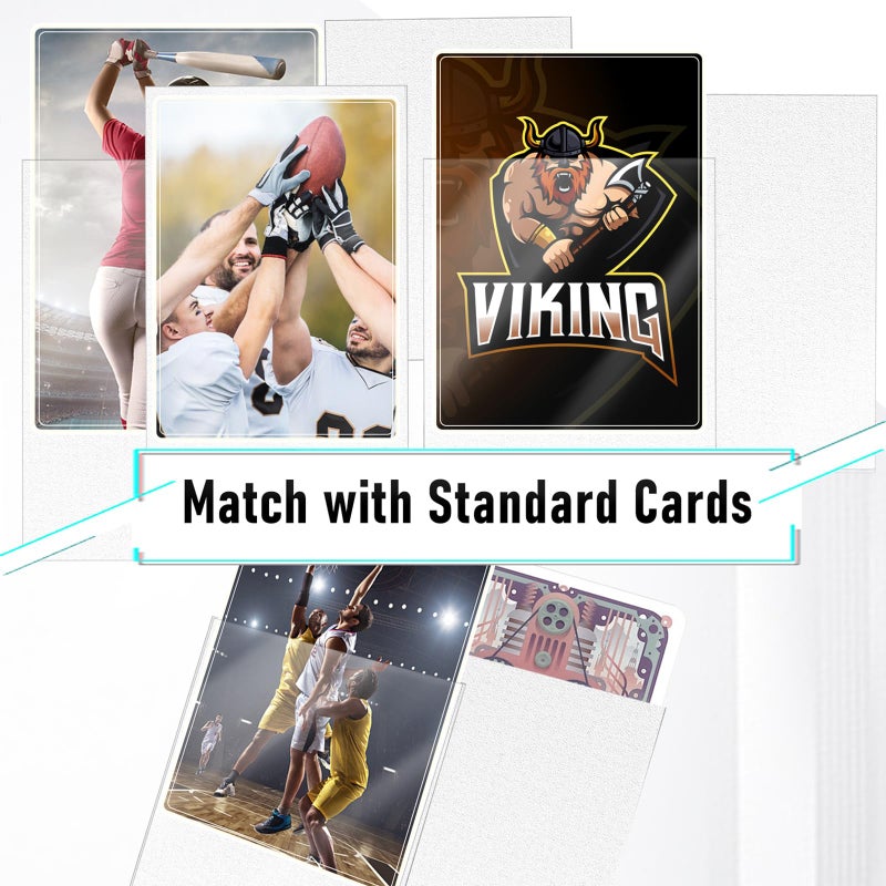 Kitoyz 500 Pcs Card Sleeves for Trading Card, Matte Card Sleeves Deck Card Protectors Compatible with Baseball Cards, Sports Cards, Game Cards (White) - Image 4